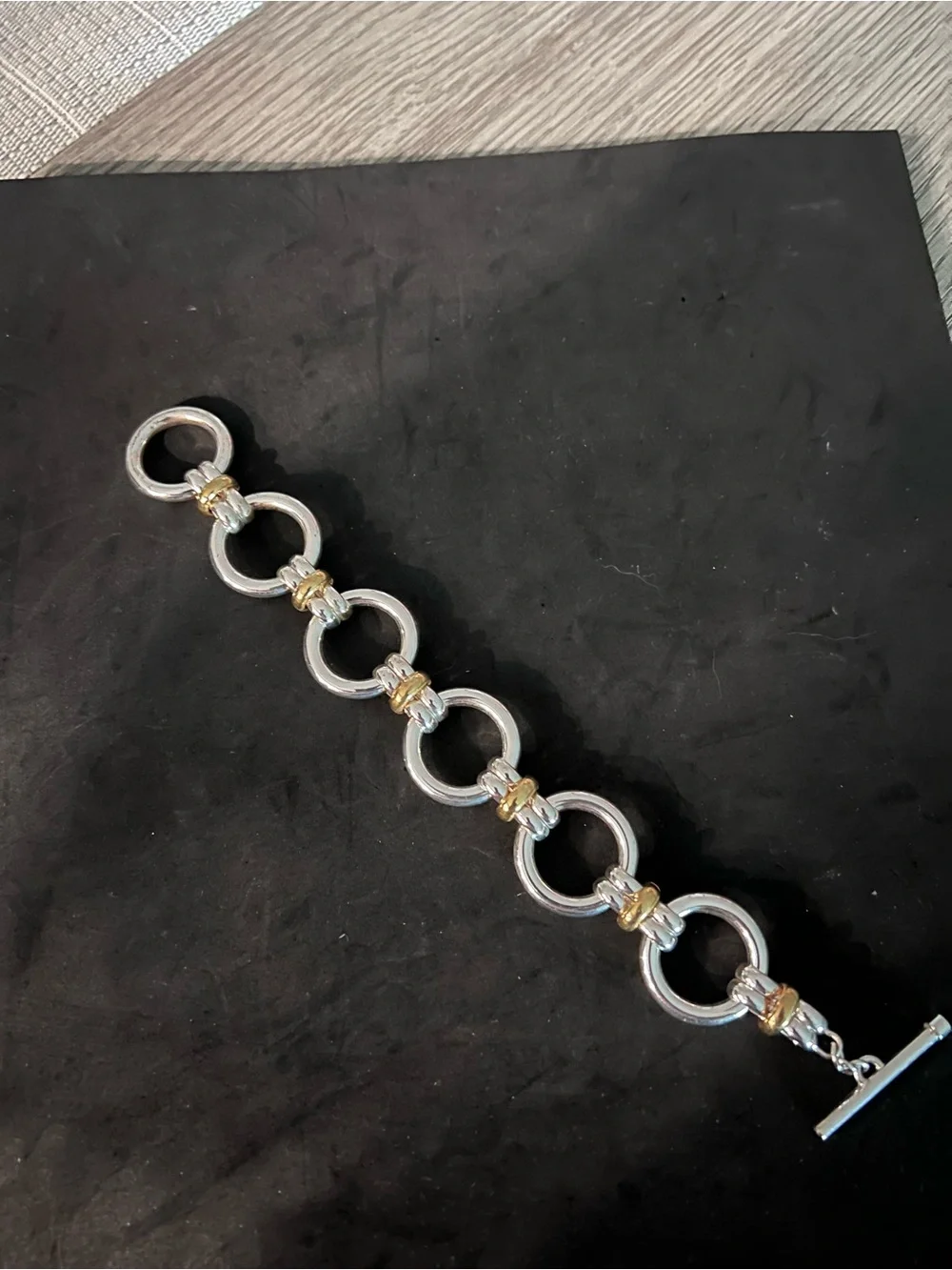 Silver & Gold Link Circle Bracelet - Women Jewelry